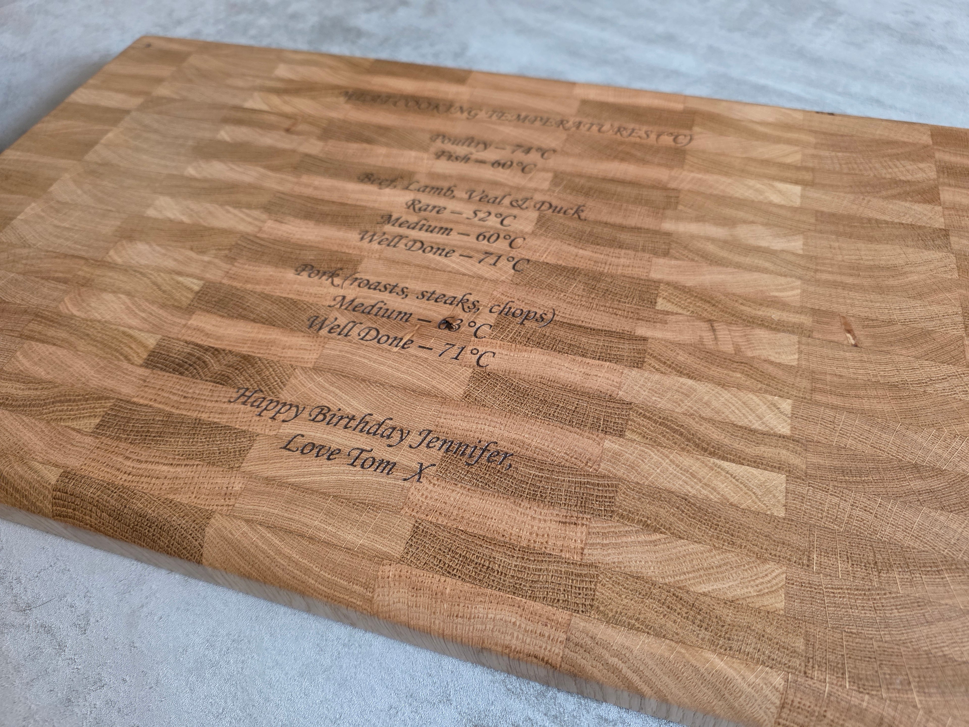 Solid Oak, End Grain Charcuterie Board
